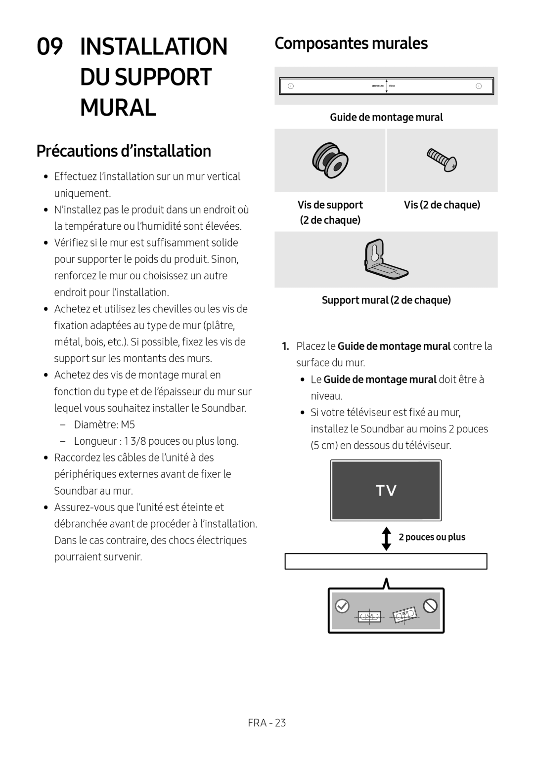 09INSTALLATION DU SUPPORT MURAL Standard HW-N400