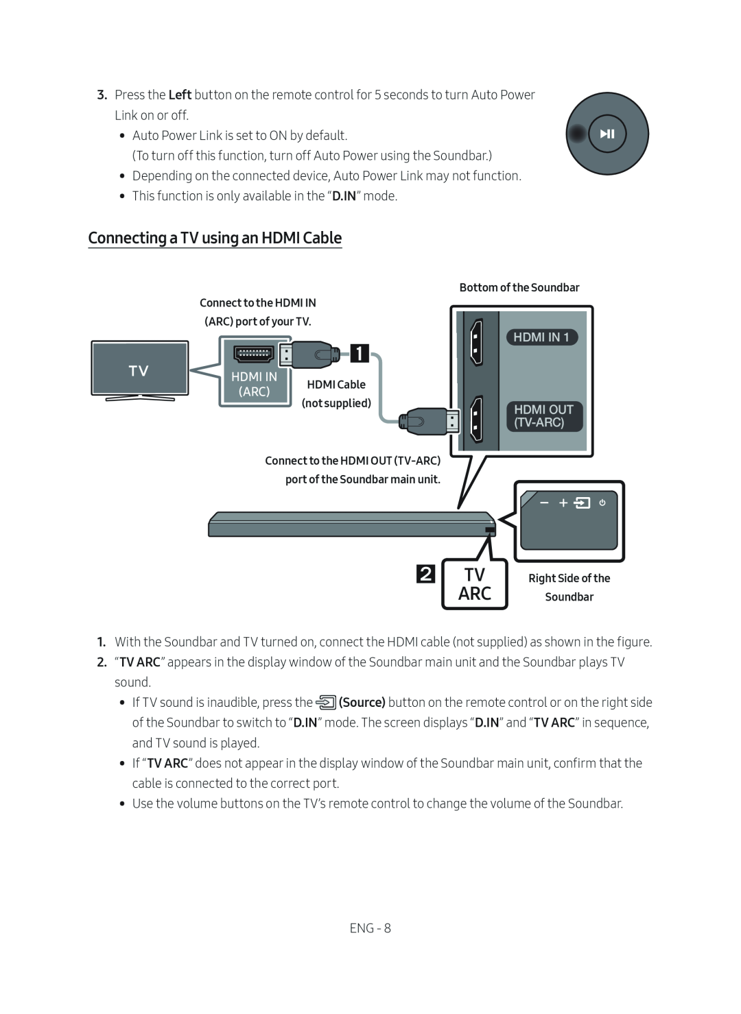 Connecting a TV using an HDMI Cable Standard HW-MS750