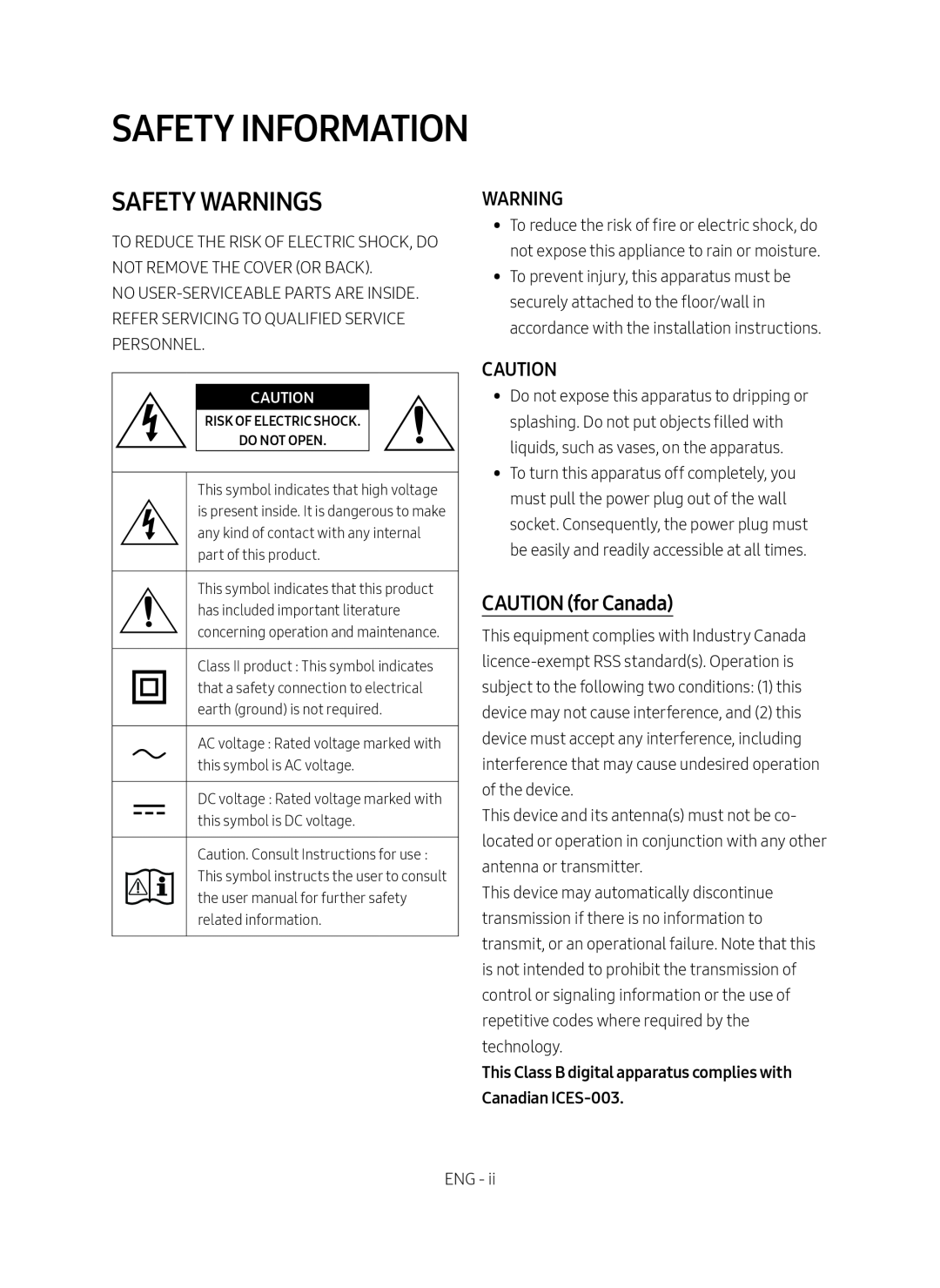 WARNING Standard HW-MS750