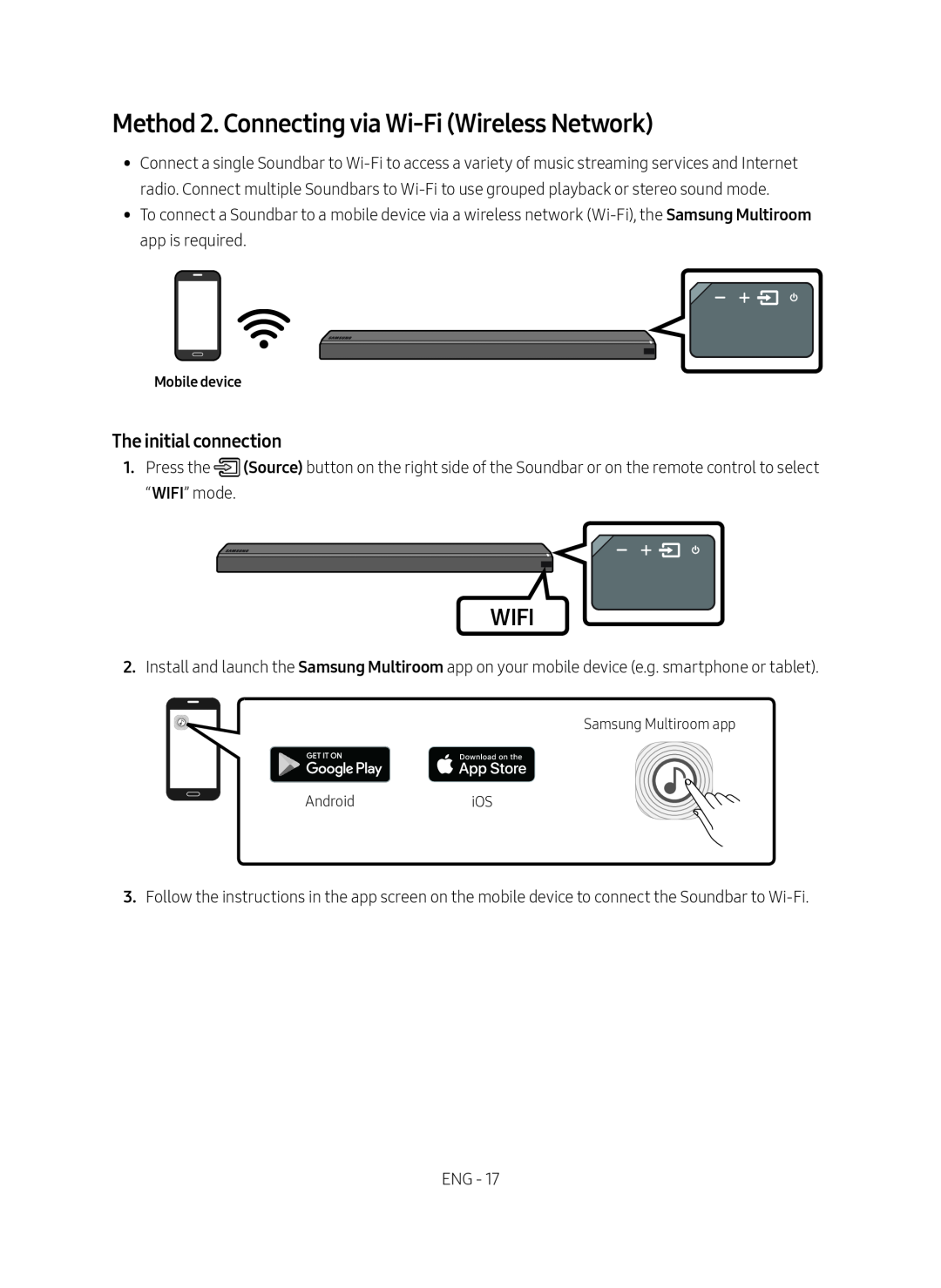 Method 2. Connecting via Wi-Fi(Wireless Network) Standard HW-MS750