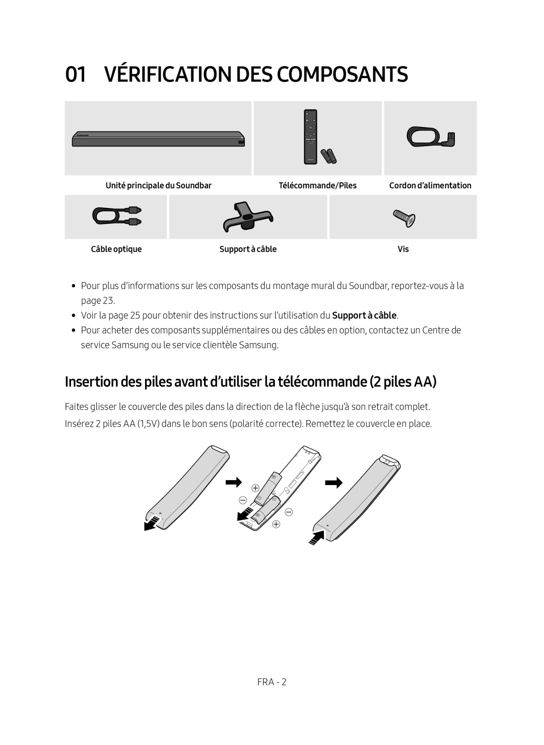 01 VÉRIFICATION DES COMPOSANTS Standard HW-MS750