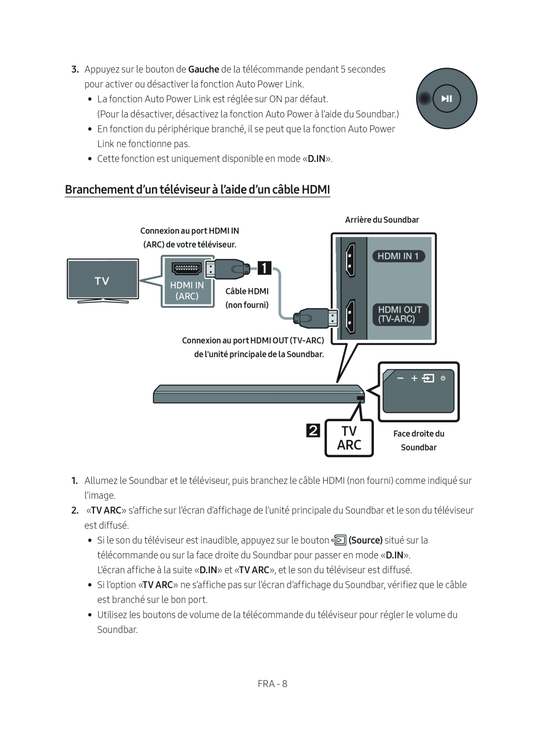 Branchement d’un téléviseur à l’aide d’un câble HDMI Standard HW-MS750