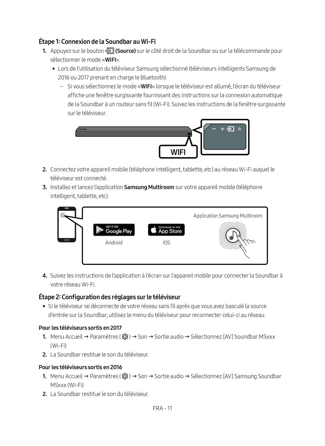 Étape 2: Configuration des réglages sur le téléviseur Standard HW-MS750