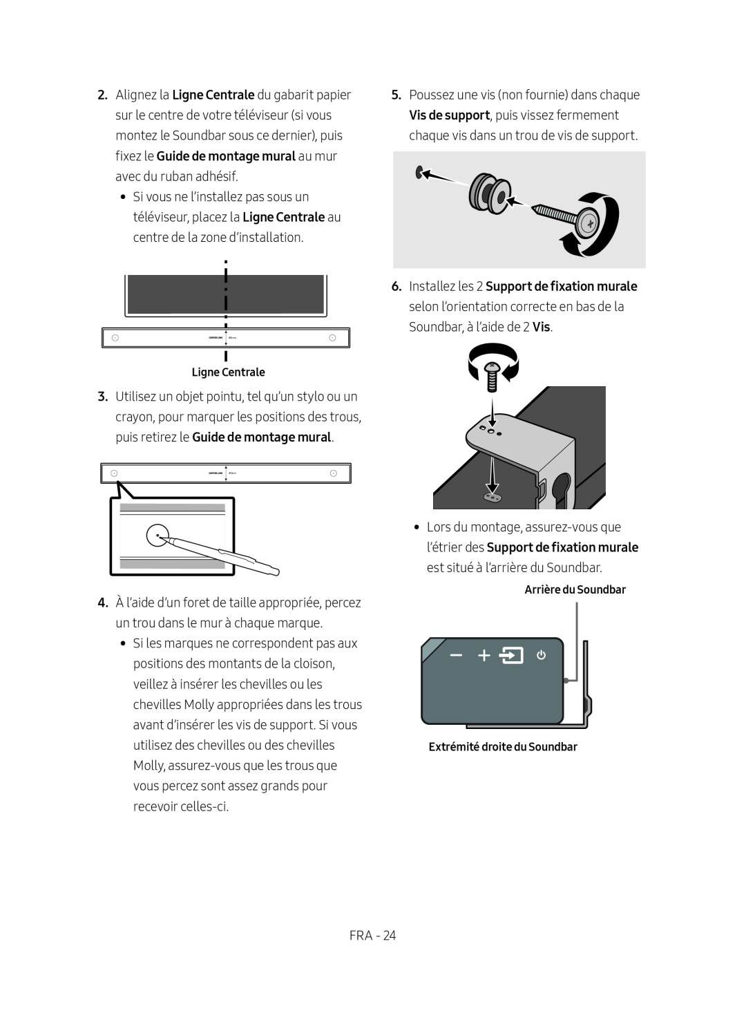 Guide de montage mural Standard HW-MS750