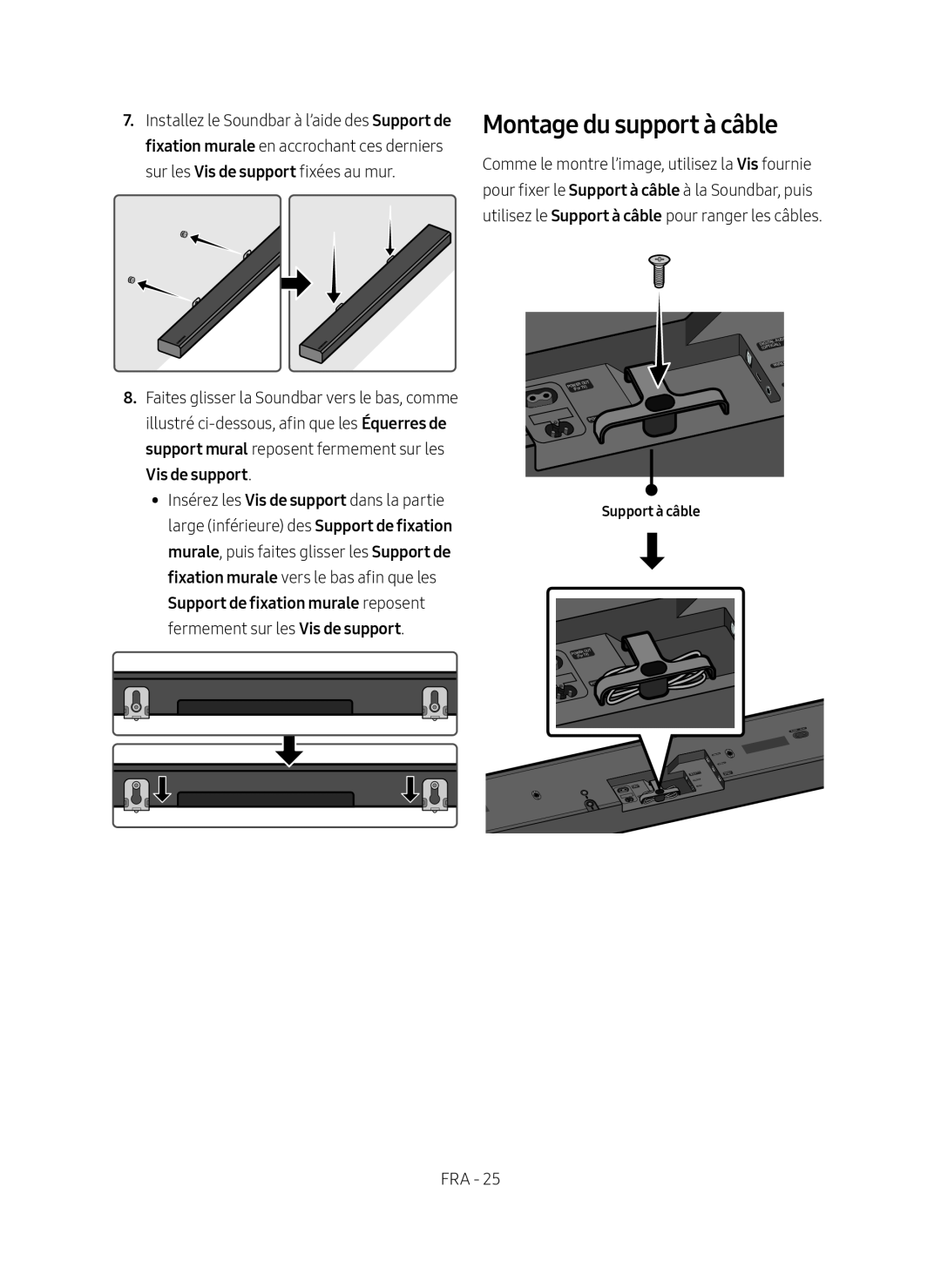 Montage du support à câble Standard HW-MS750