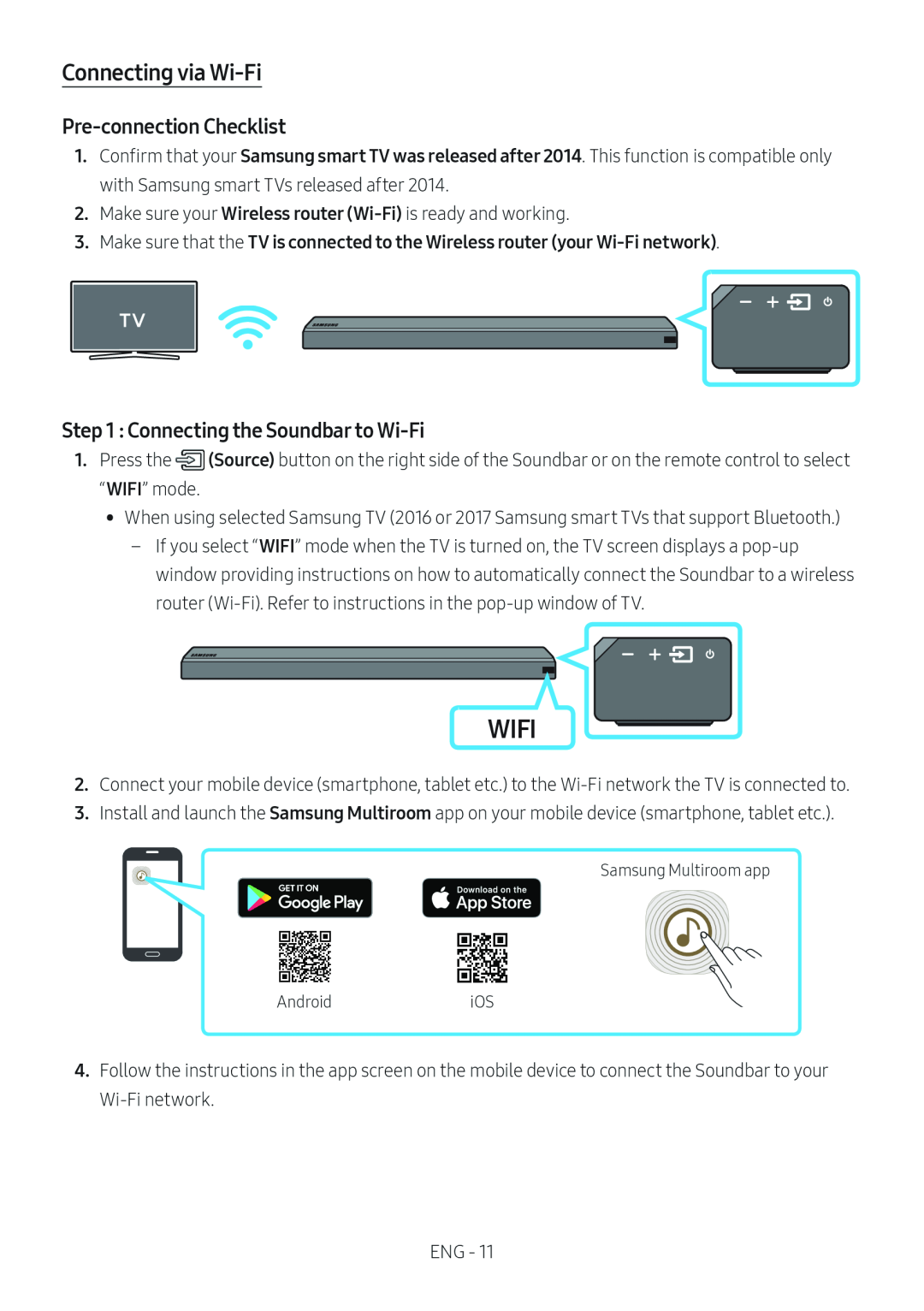 Connecting via Wi-Fi Standard HW-MS650