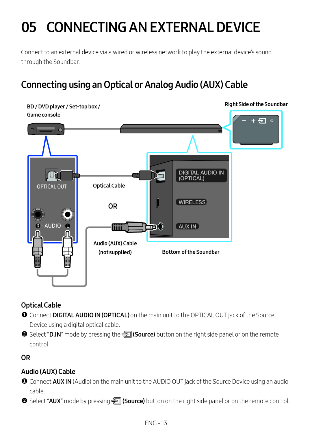 05 CONNECTING AN EXTERNAL DEVICE Standard HW-MS650