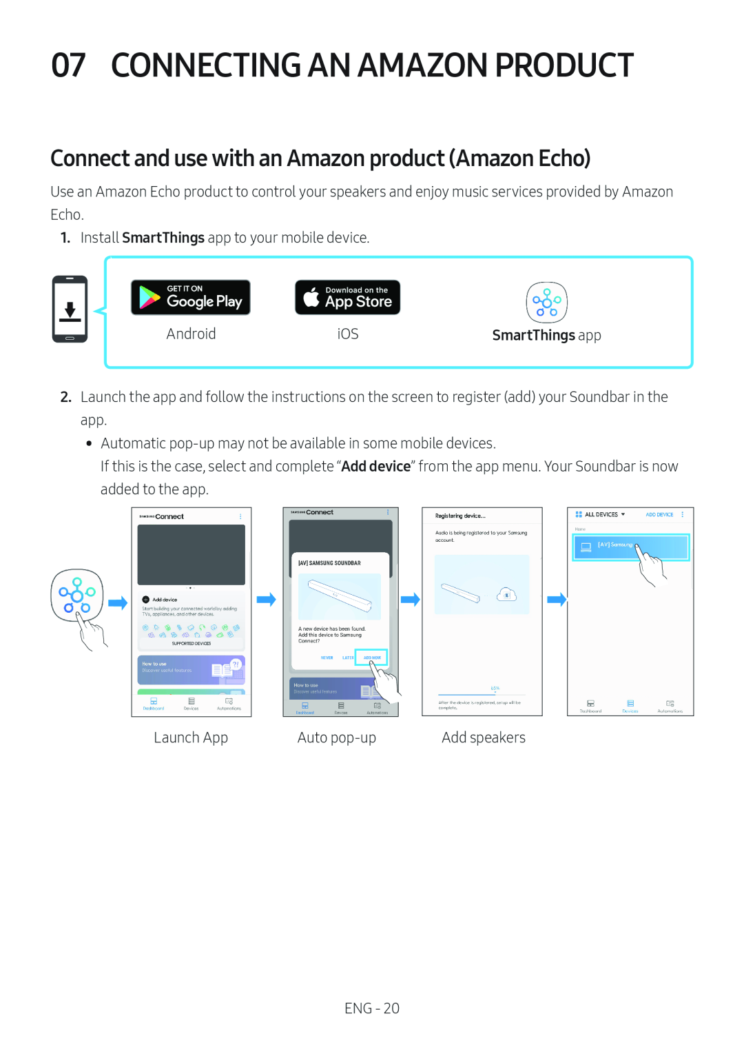 Connect and use with an Amazon product (Amazon Echo) 07 CONNECTING AN AMAZON PRODUCT