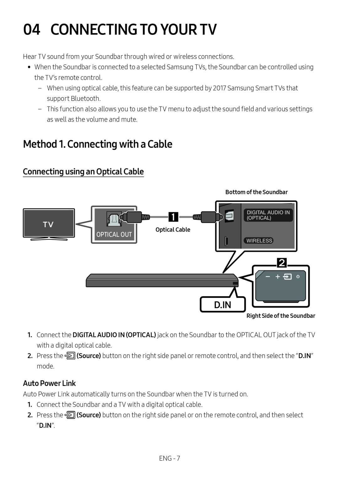 Auto Power Link Connecting using an Optical Cable