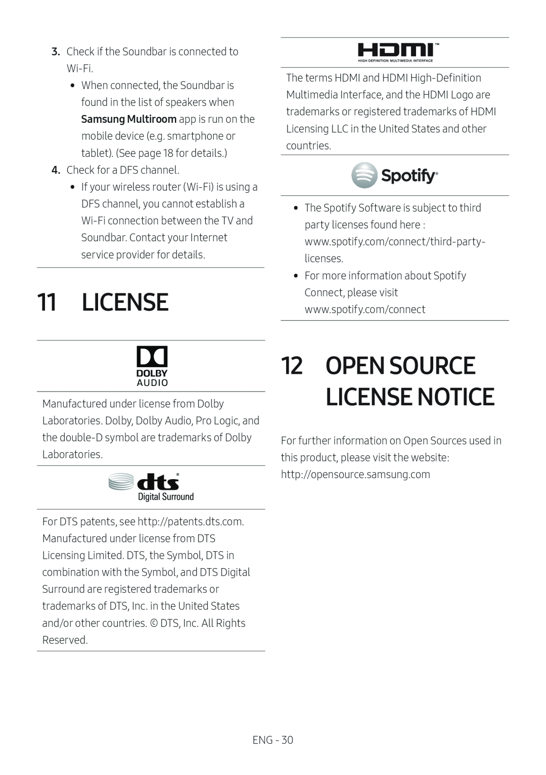 11 LICENSE Standard HW-MS650