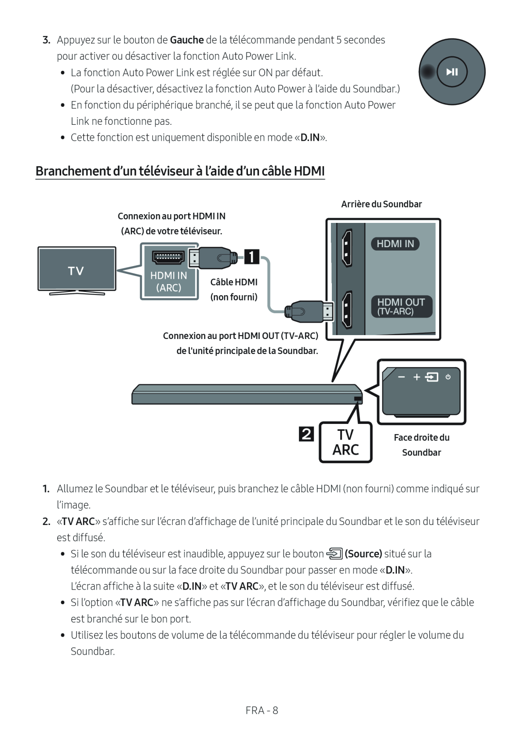 Branchement d’un téléviseur à l’aide d’un câble HDMI