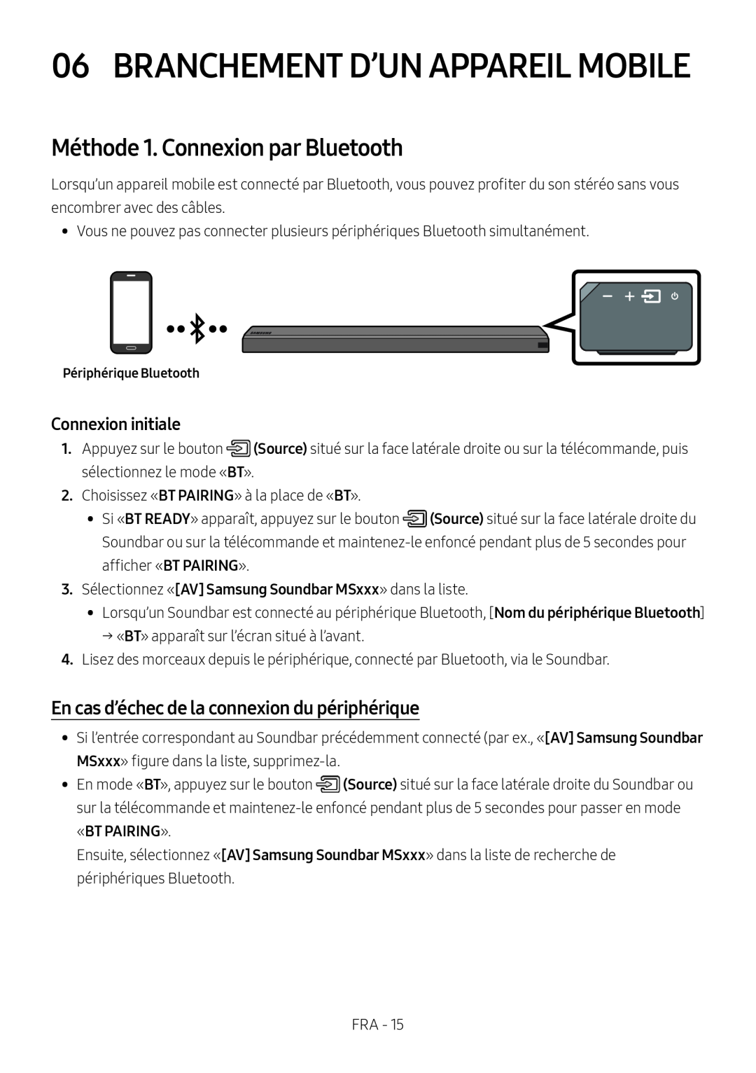 Méthode 1. Connexion par Bluetooth Standard HW-MS650