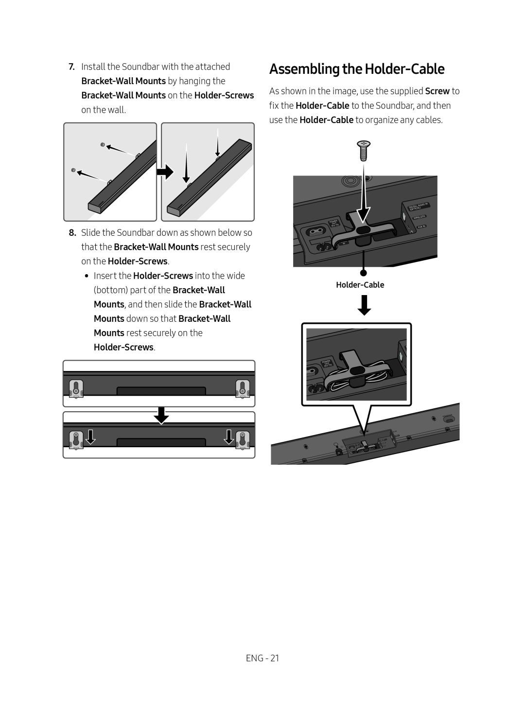 Assembling the Holder-Cable Standard HW-MS650