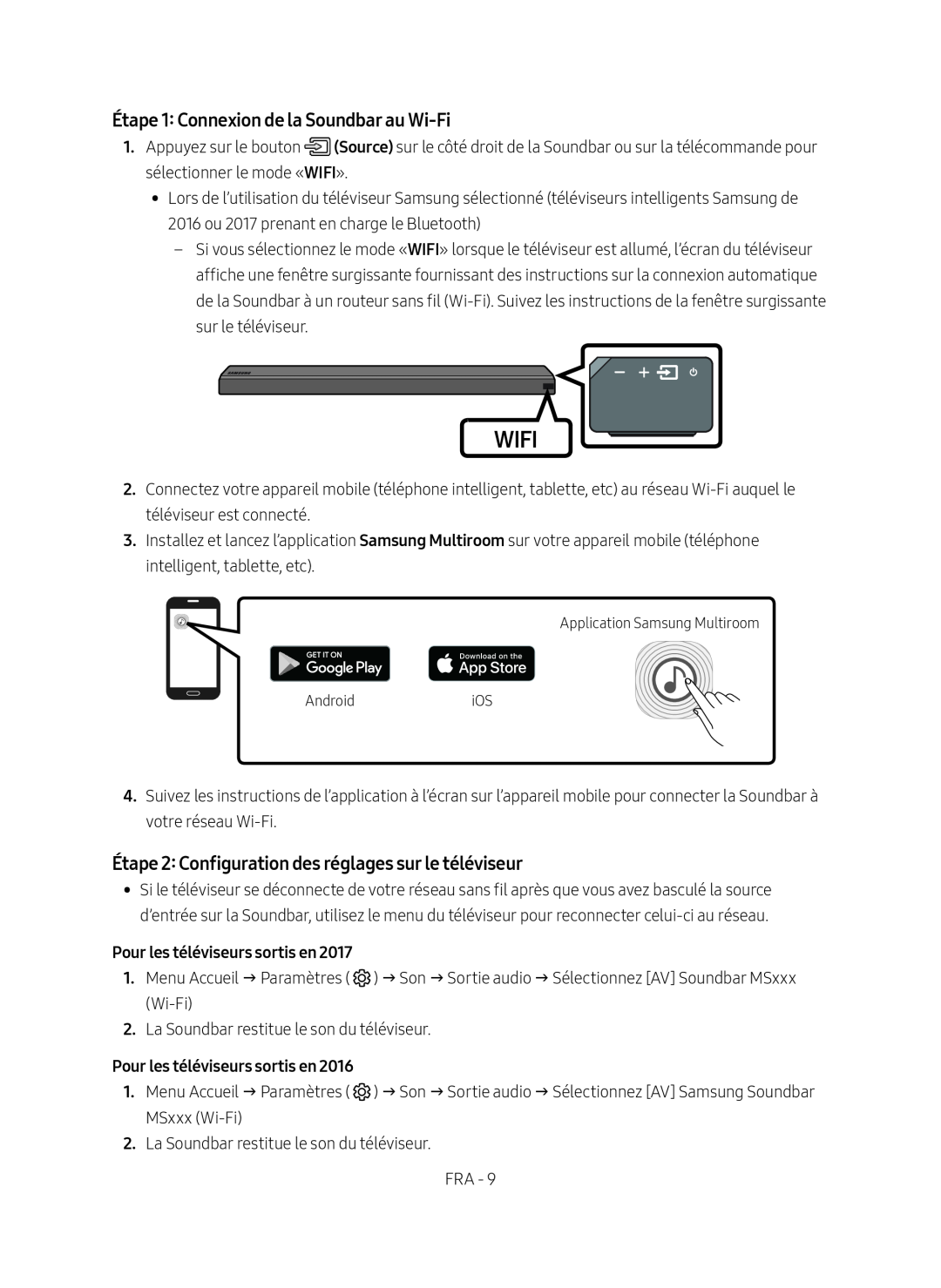 Étape 2: Configuration des réglages sur le téléviseur Standard HW-MS650