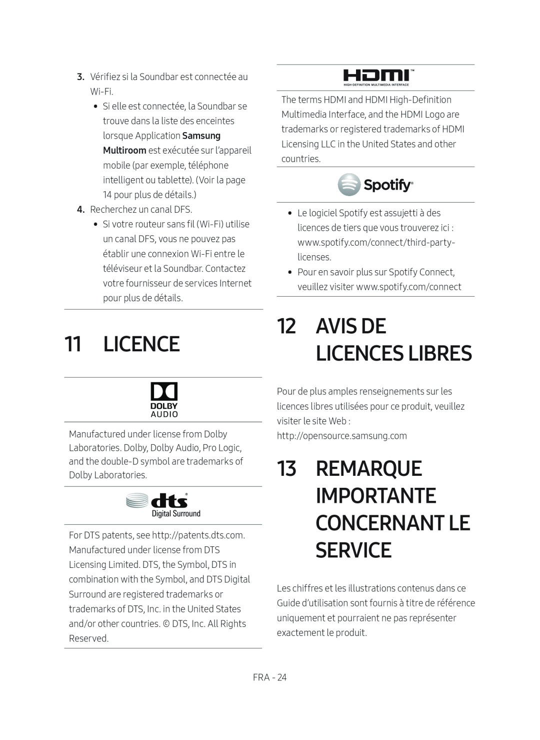 12AVIS DE LICENCES LIBRES Standard HW-MS650