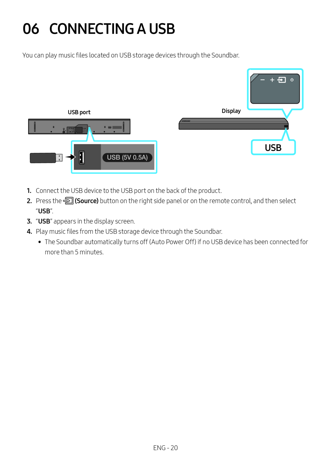 06 CONNECTING A USB Standard HW-MS57C