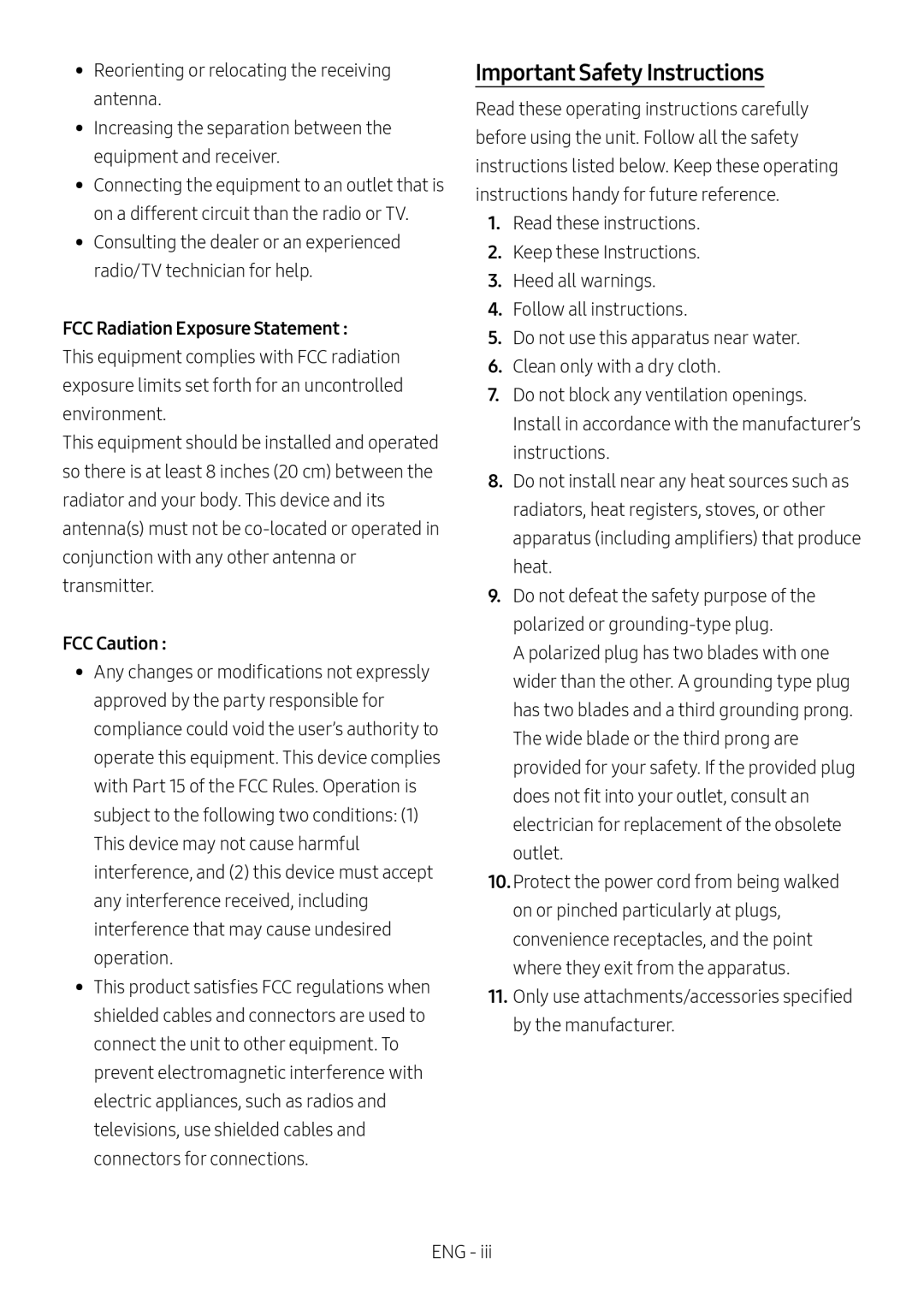 Important Safety Instructions Standard HW-MS57C