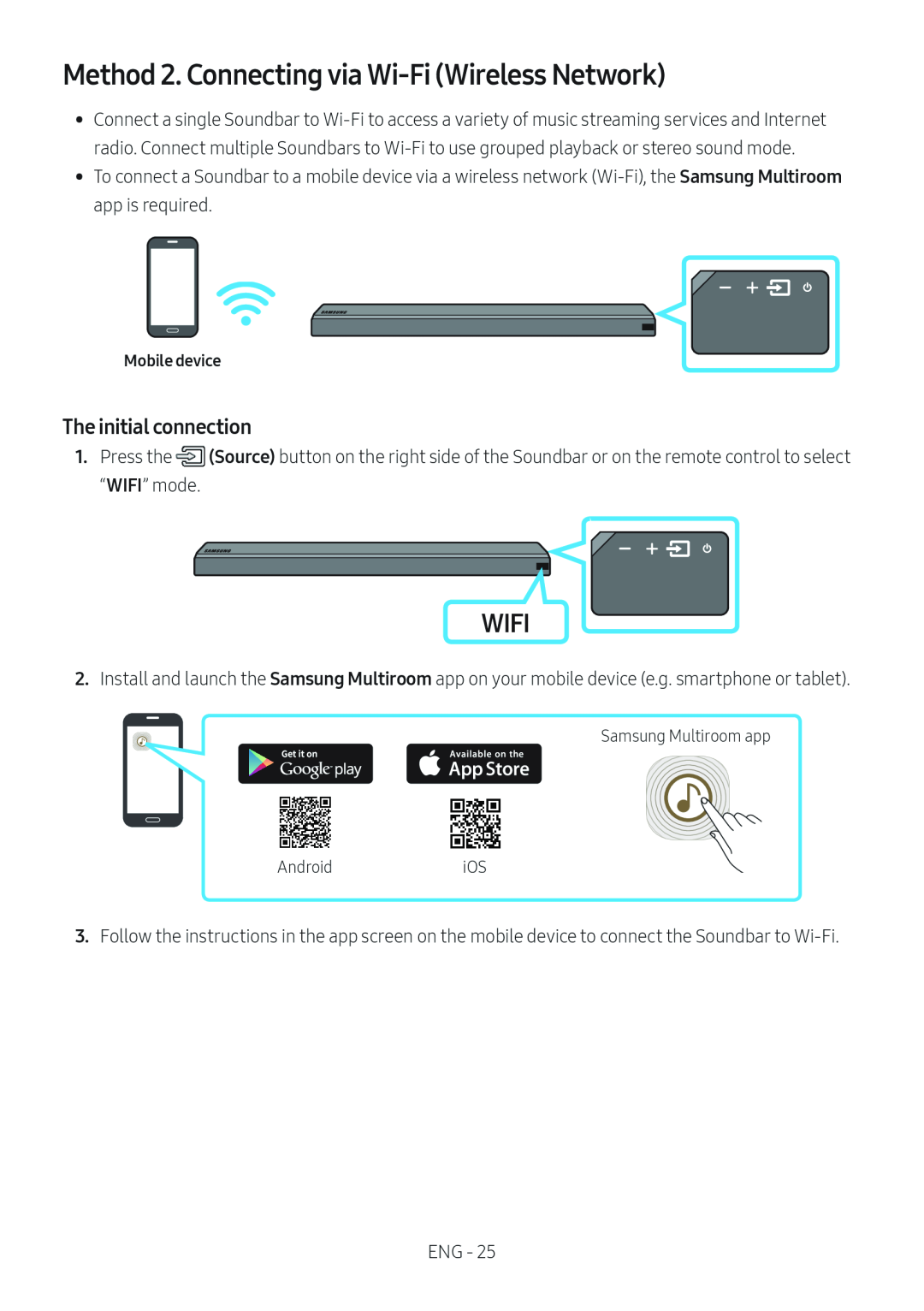 Method 2. Connecting via Wi-Fi(Wireless Network) Standard HW-MS57C