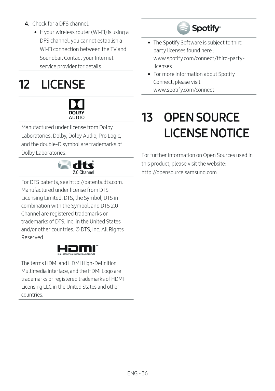 12 LICENSE Standard HW-MS57C