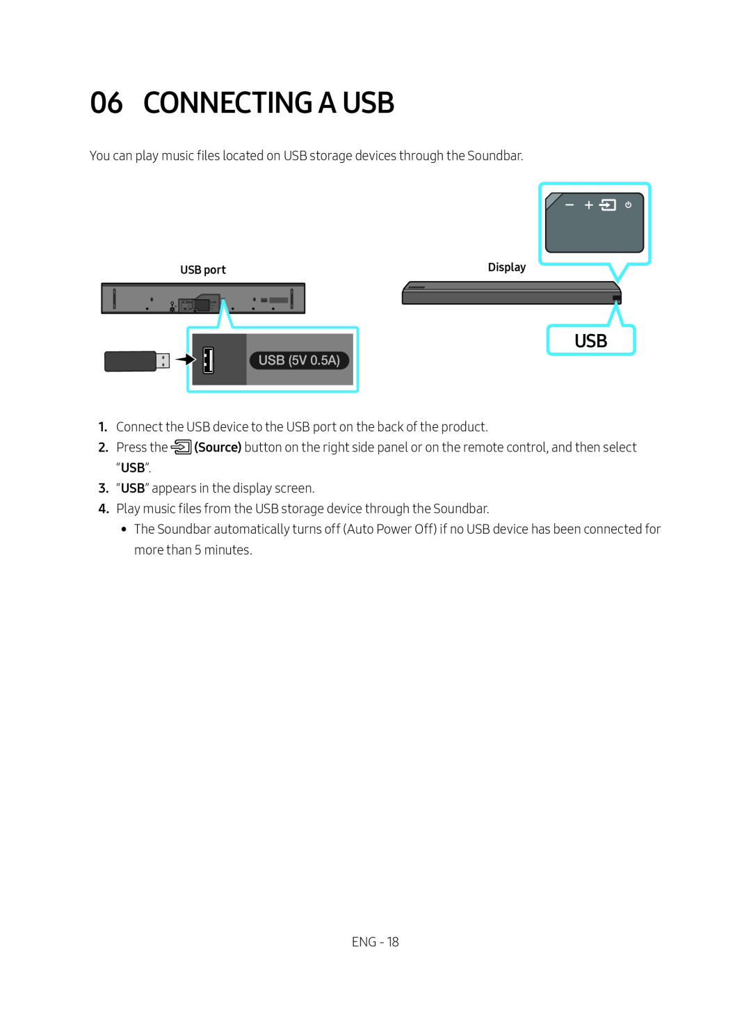 USB 06 Connecting a USB