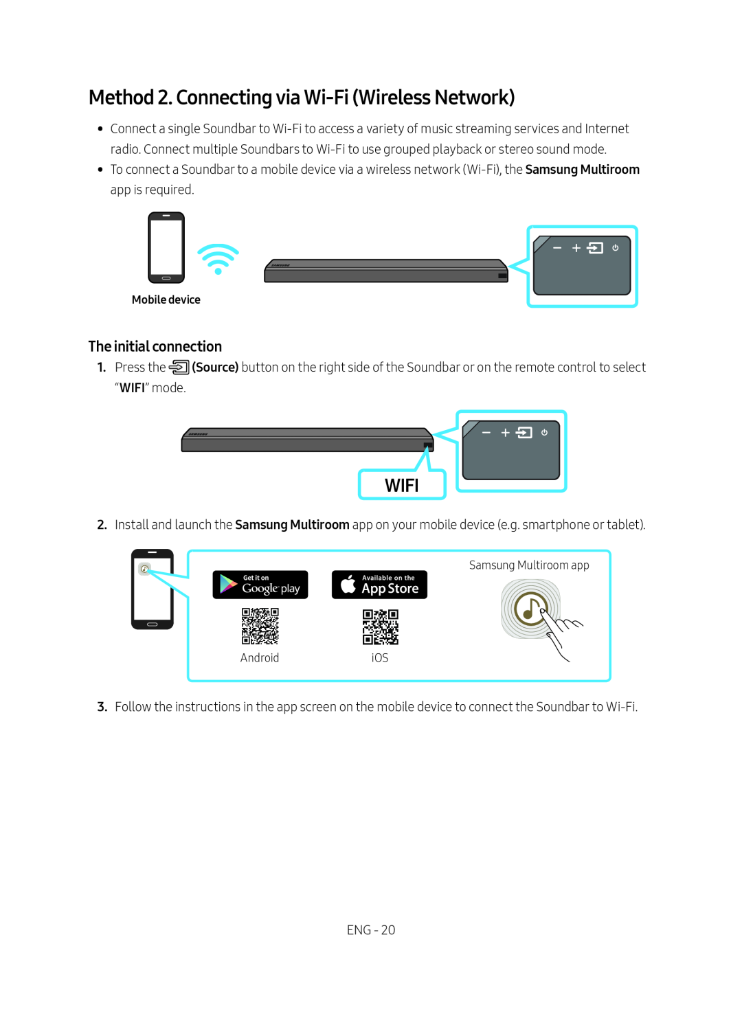 Method 2. Connecting via Wi-Fi(Wireless Network) Standard HW-MS57C