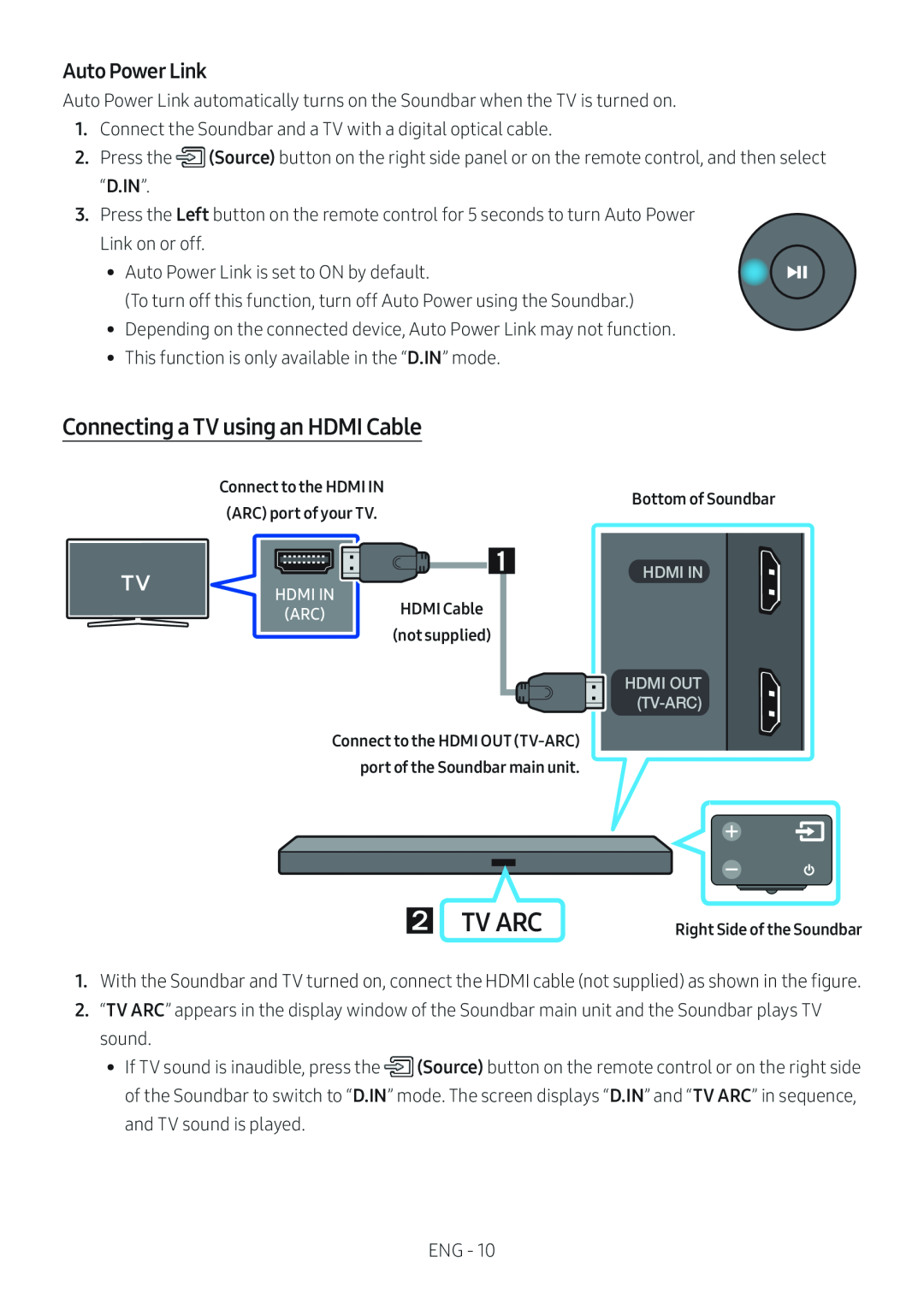 Connecting a TV using an HDMI Cable Standard HW-M550