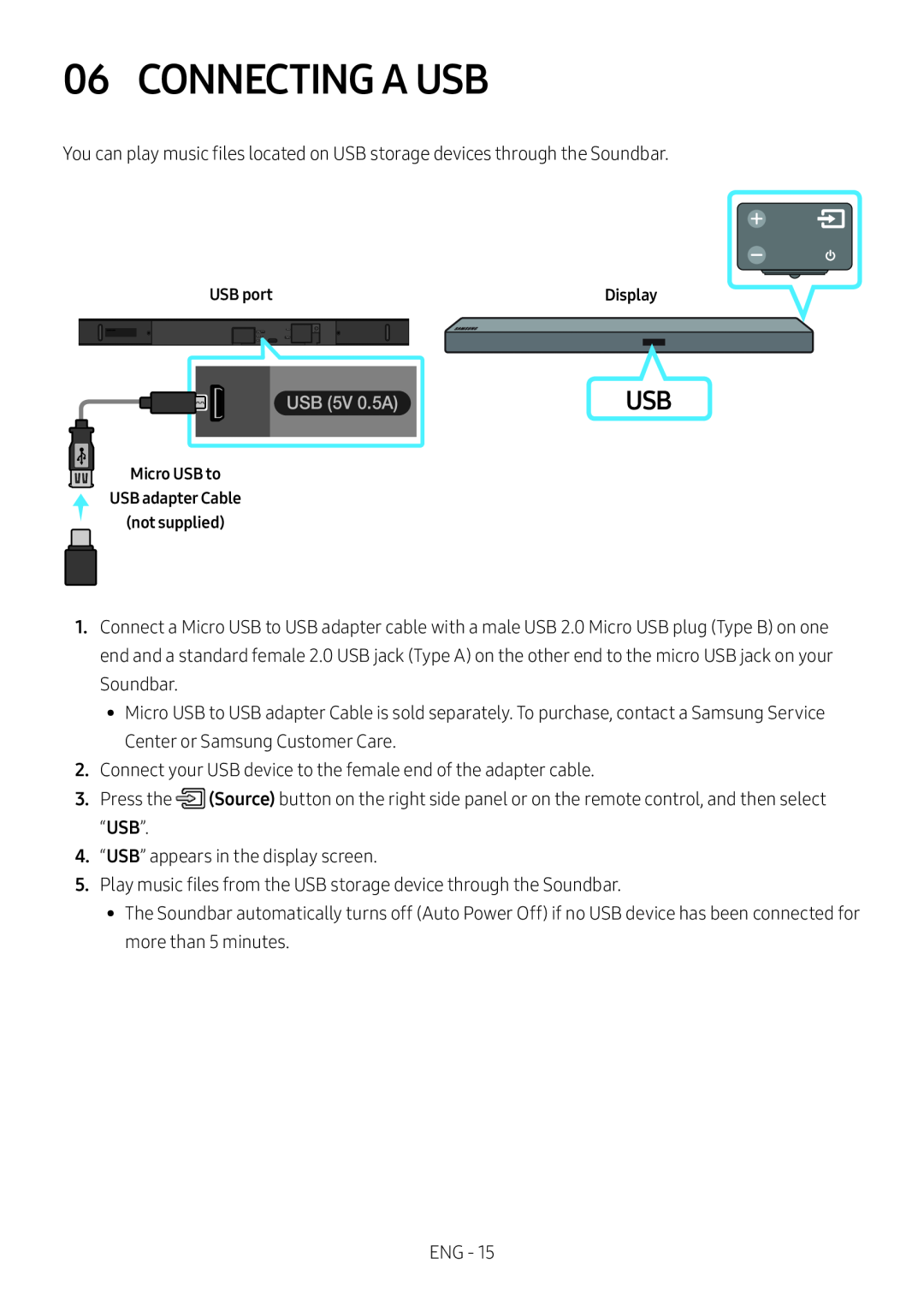 06 CONNECTING A USB Standard HW-M550