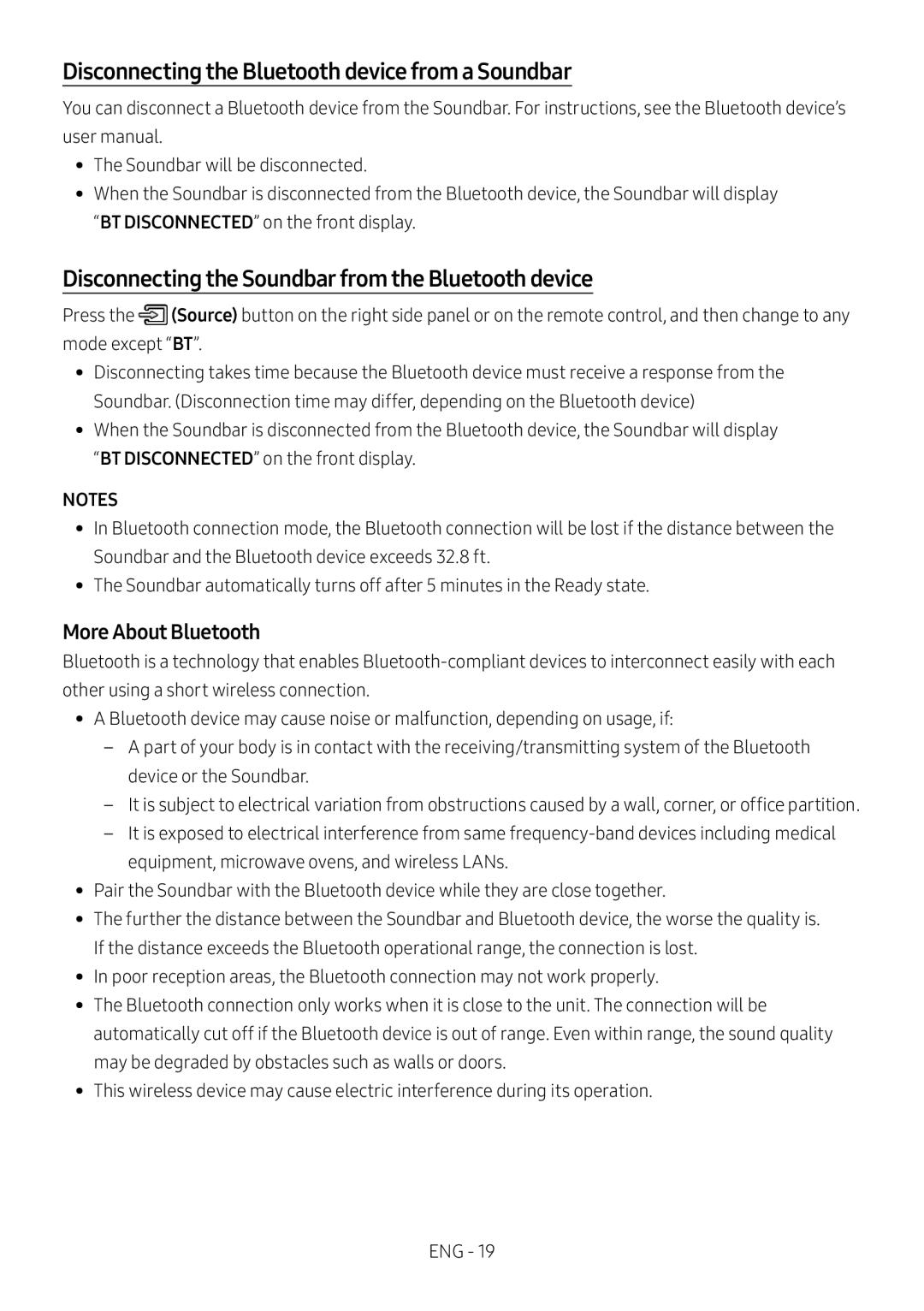 More About Bluetooth Standard HW-M550