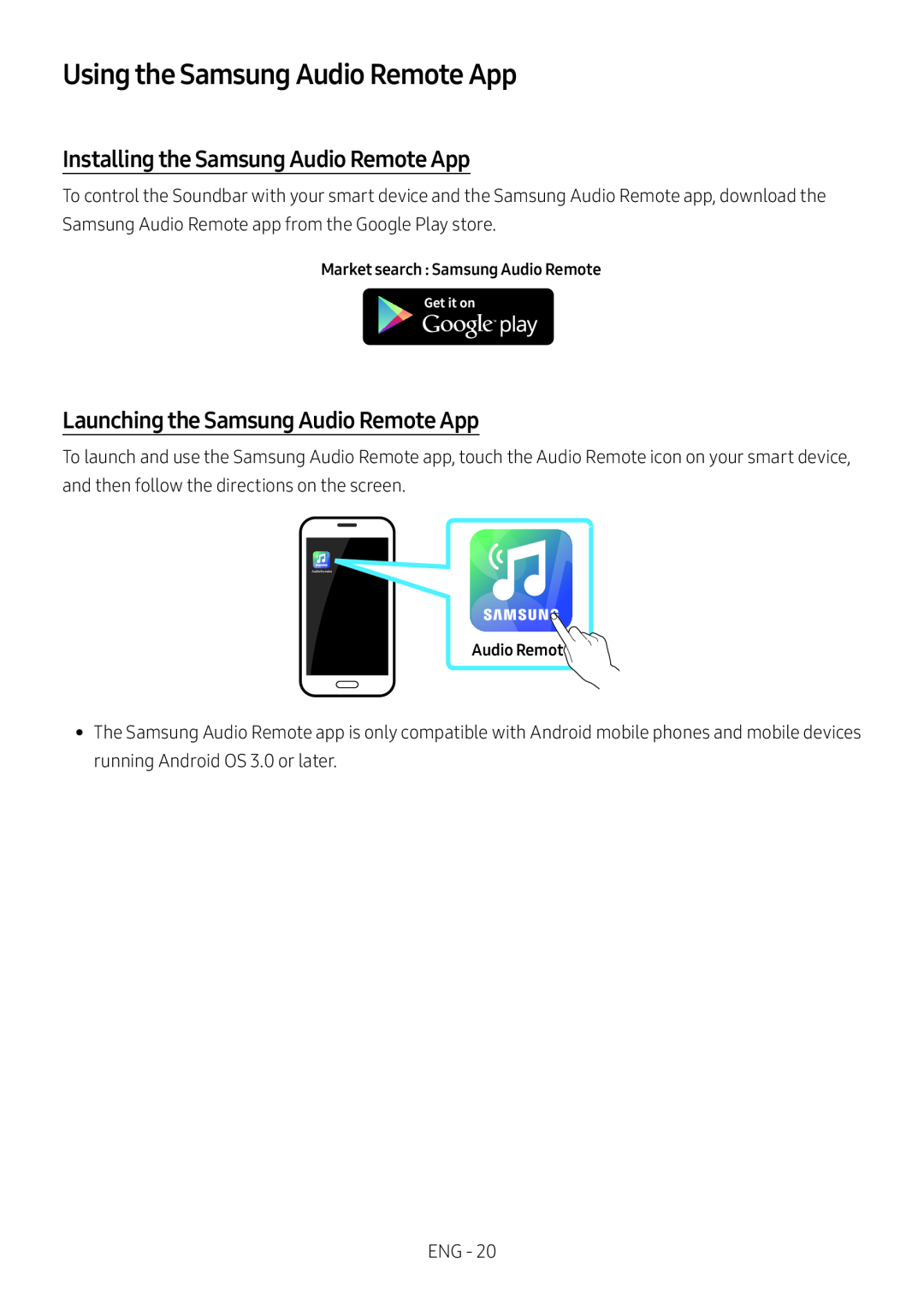 Using the Samsung Audio Remote App Standard HW-M550