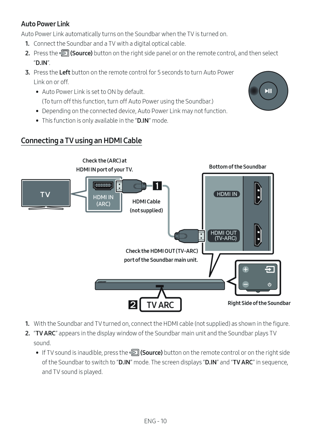 Connecting a TV using an HDMI Cable Standard HW-M450