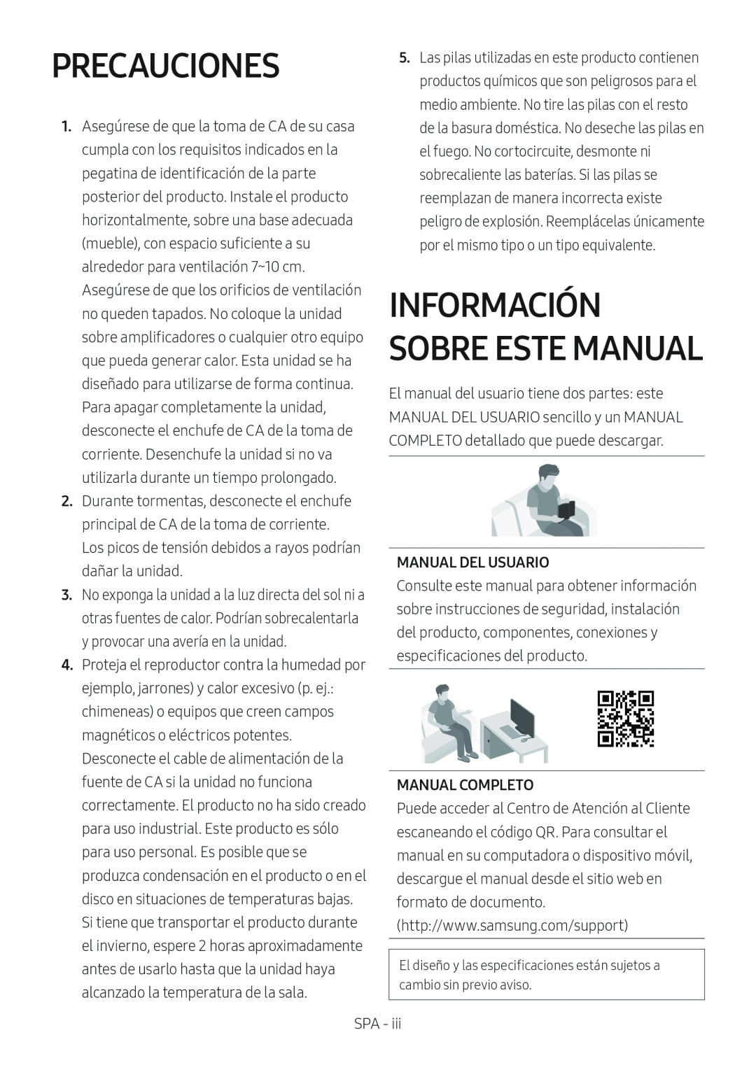 PRECAUCIONES Standard HW-M450