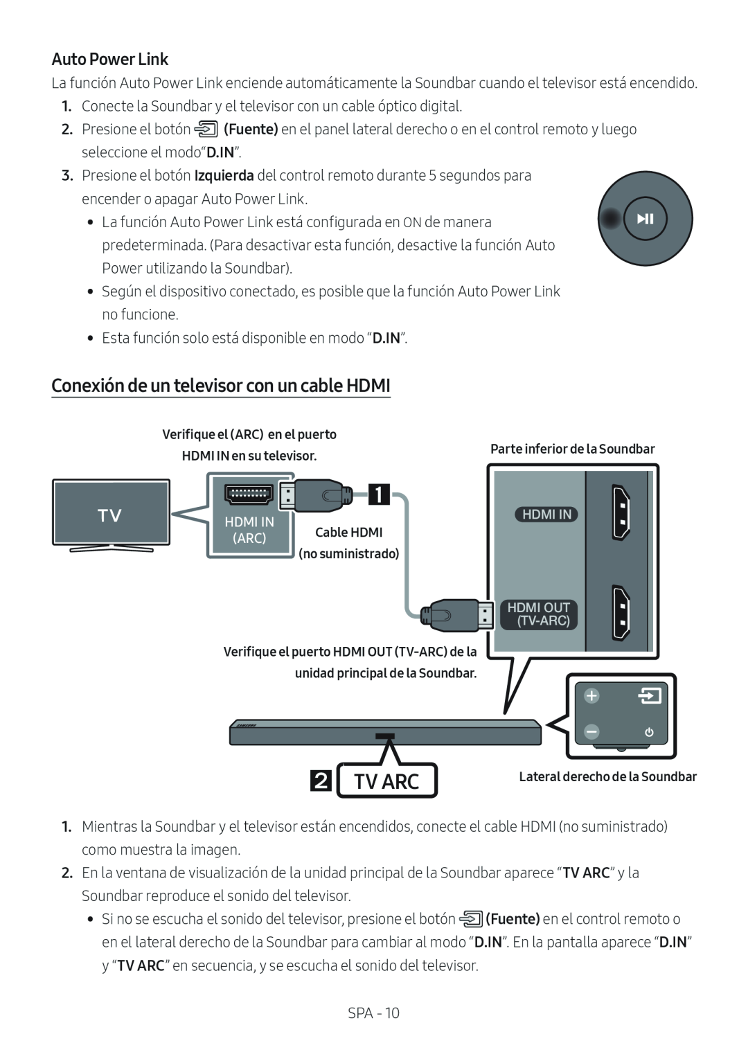 Conexión de un televisor con un cable HDMI Standard HW-M450