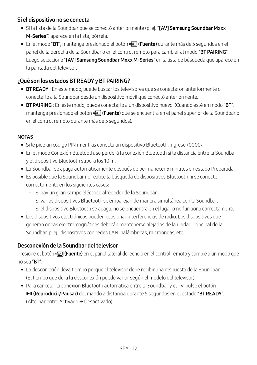 ¿Qué son los estados BT READY y BT PAIRING Standard HW-M450