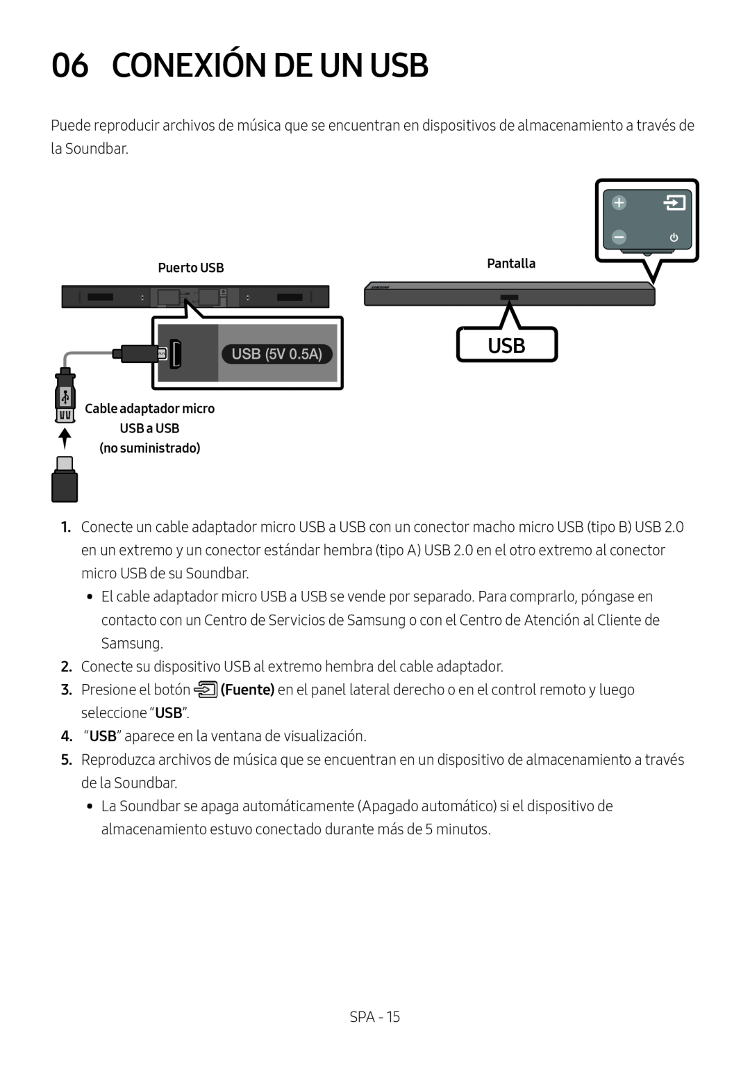 06 CONEXIÓN DE UN USB Standard HW-M450