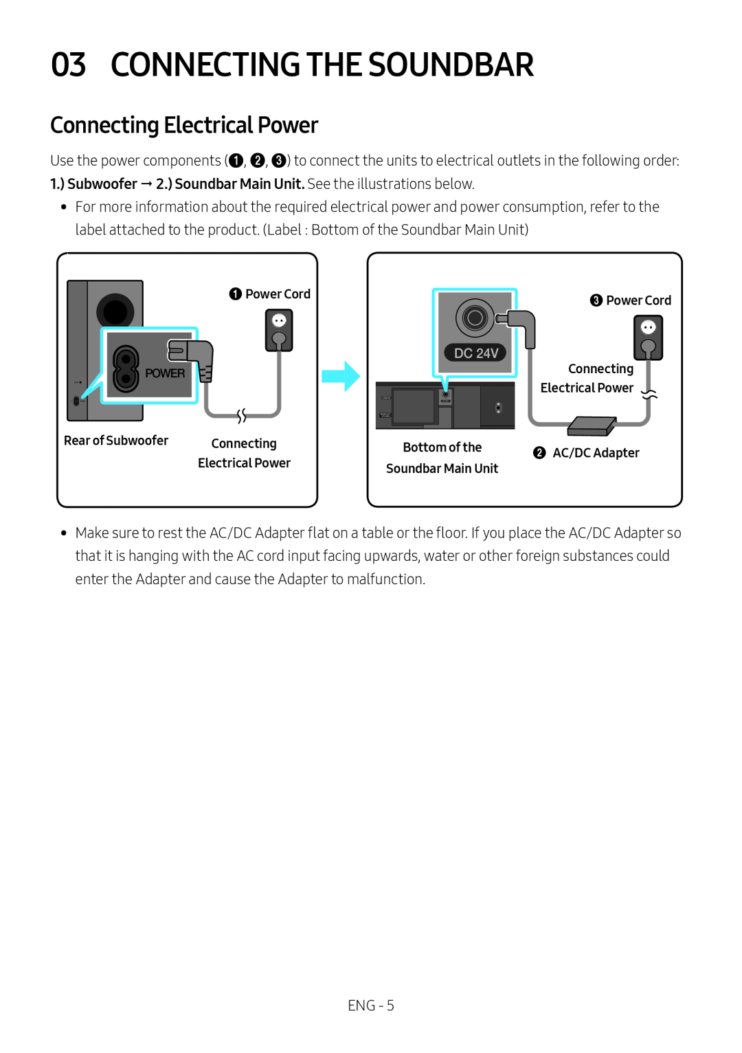 Connecting Electrical Power Standard HW-M435