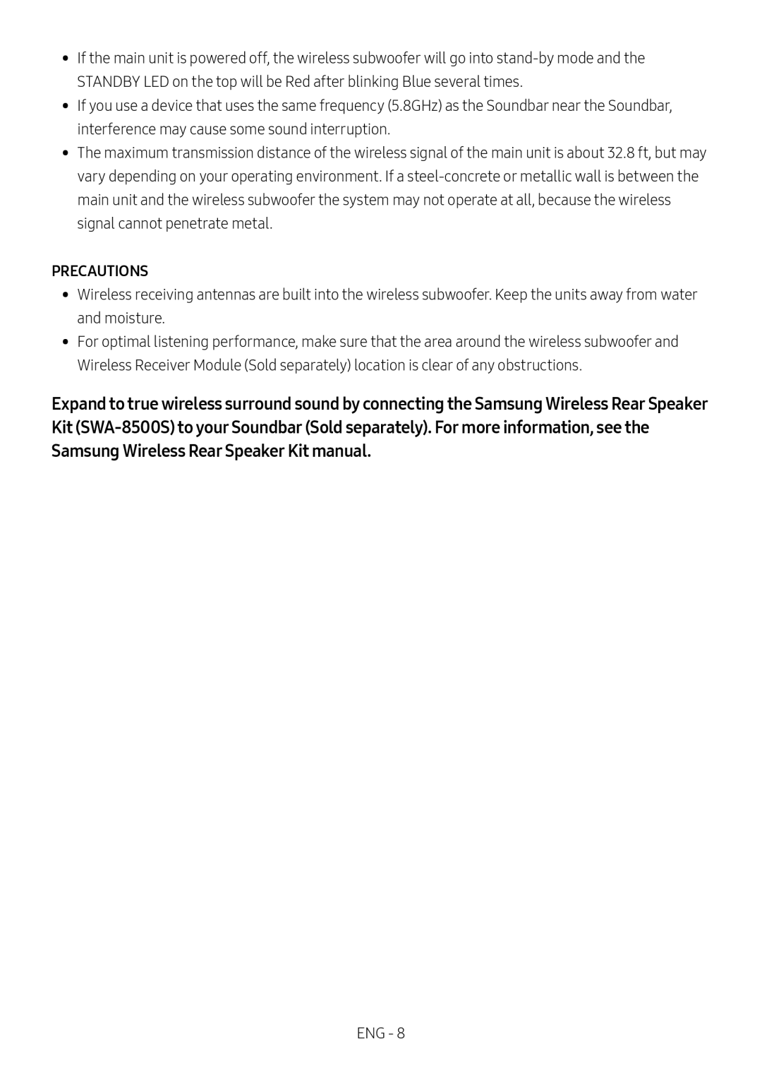 PRECAUTIONS Standard HW-M435