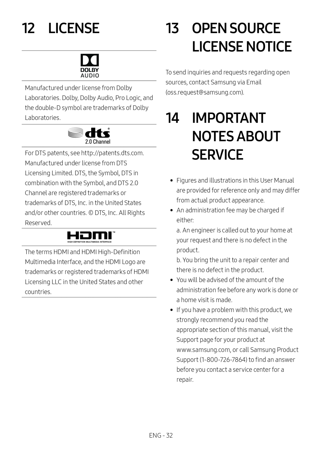 12 LICENSE Standard HW-MM45C