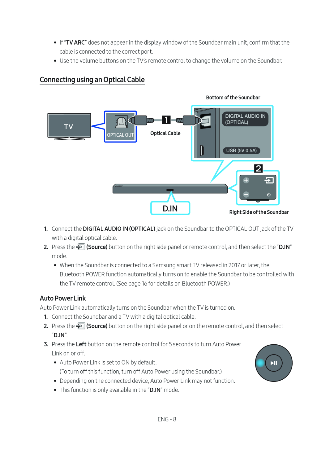 Auto Power Link Connecting using an Optical Cable