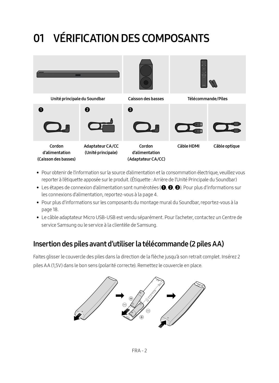 01 VÉRIFICATION DES COMPOSANTS Standard HW-MM45C