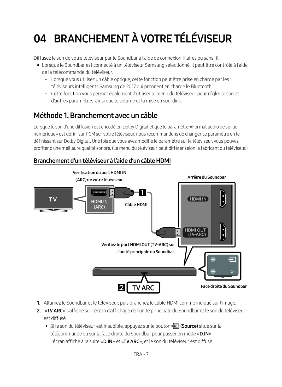 04 BRANCHEMENT À VOTRE TÉLÉVISEUR Standard HW-MM45C