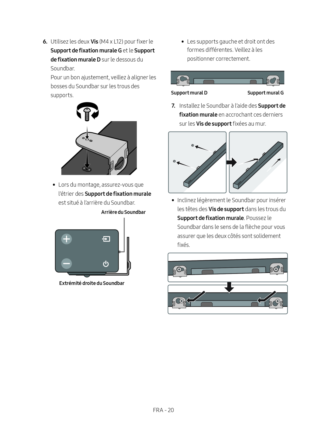 Support de fixation murale G Standard HW-MM45C