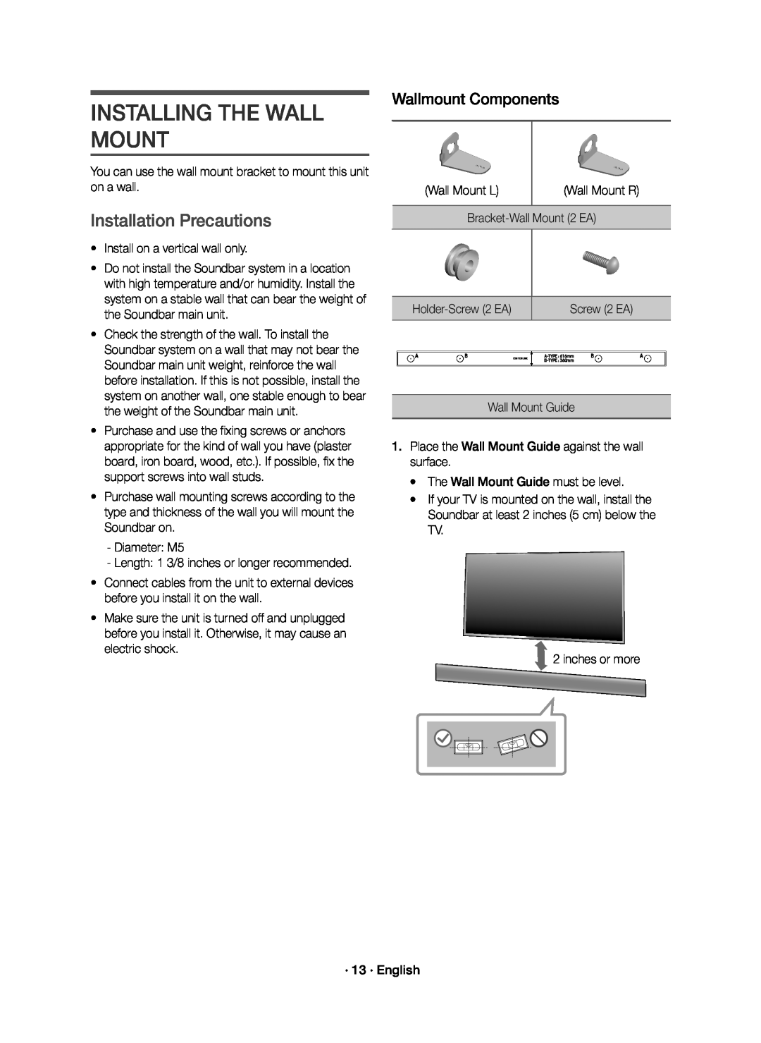 Installation Precautions Standard HW-K650