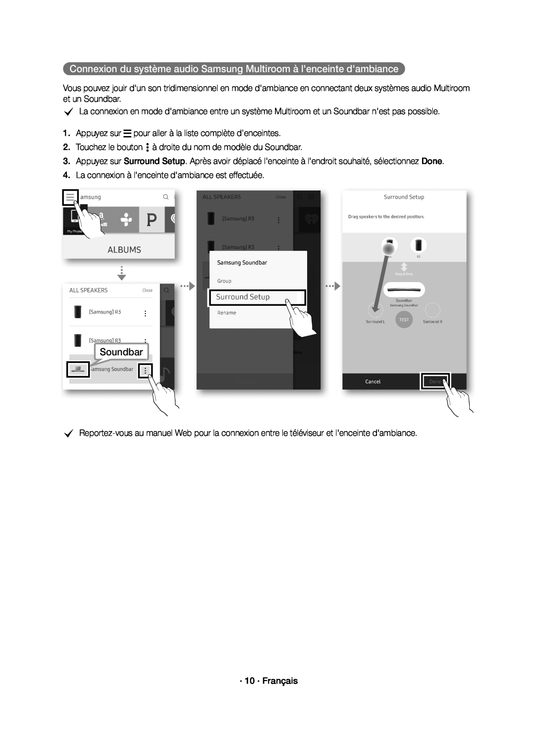 Connexion du système audio Samsung Multiroom à l'enceinte d'ambiance Standard HW-K650