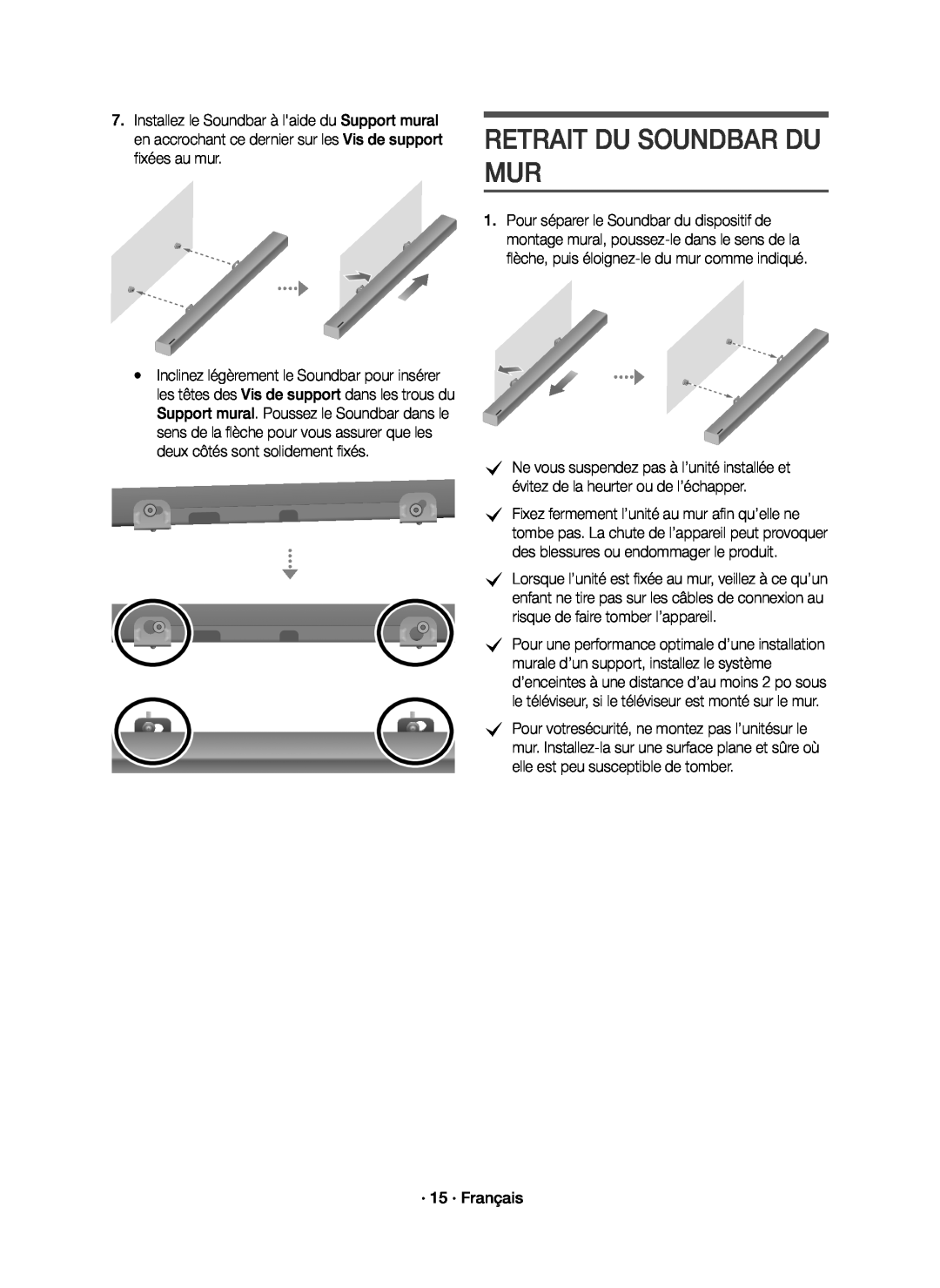 RETRAIT DU SOUNDBAR DU MUR