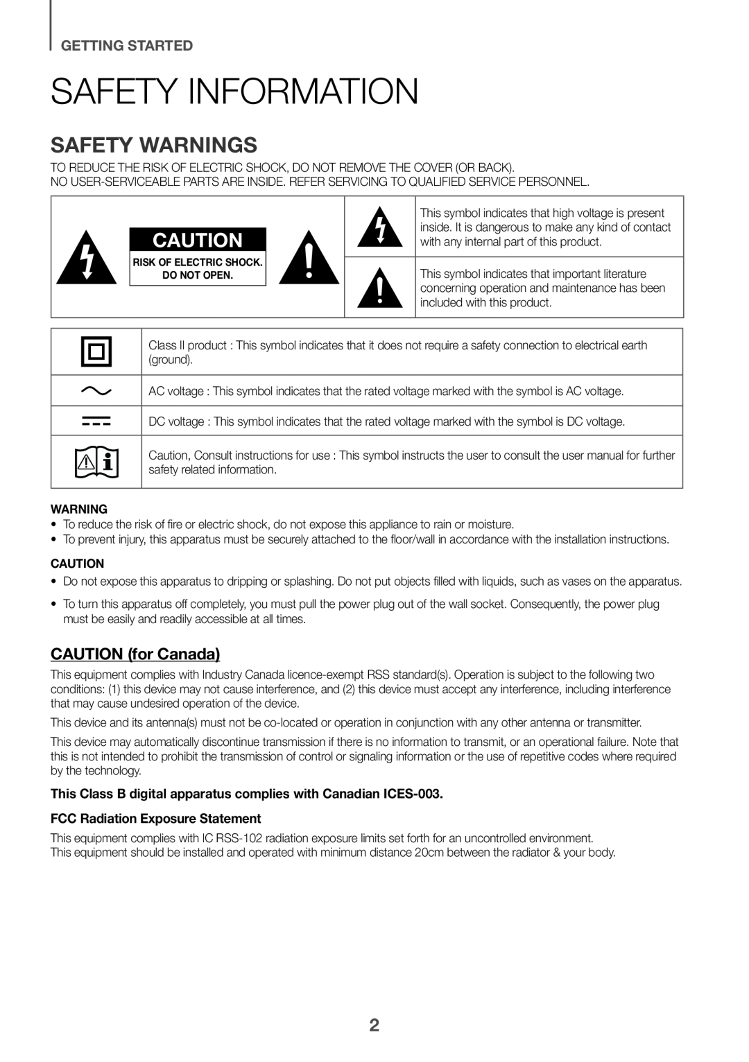 Safety Information Standard HW-K550