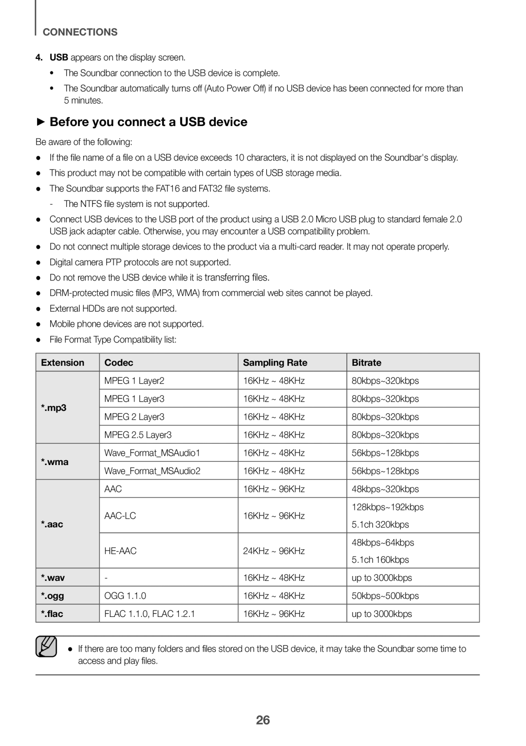 ++Before you connect a USB device Standard HW-K550