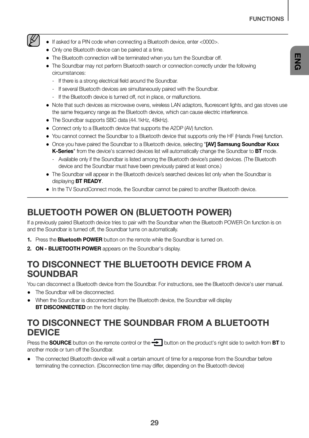 Bluetooth POWER On (Bluetooth POWER) Standard HW-K550