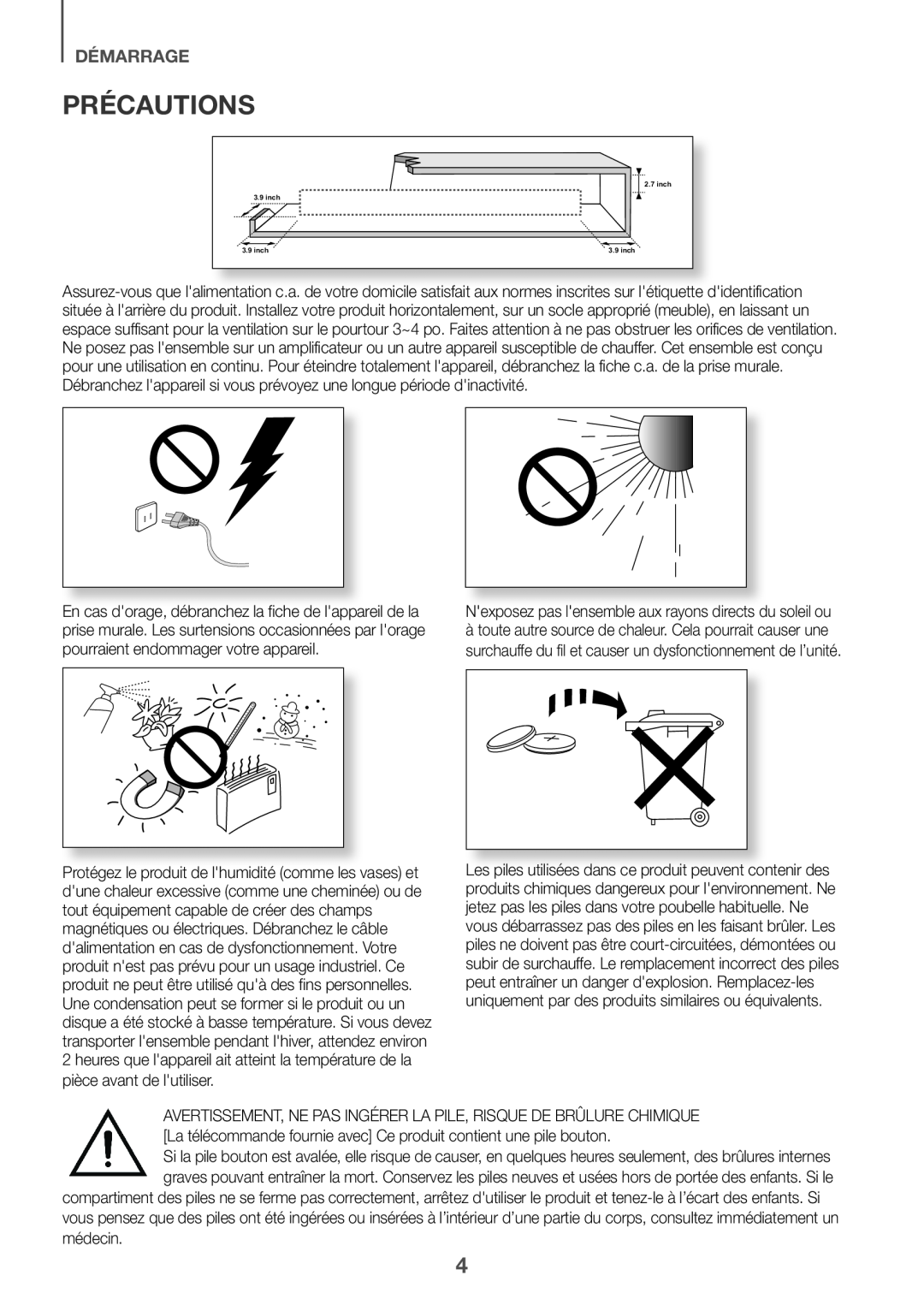 Précautions Standard HW-K550