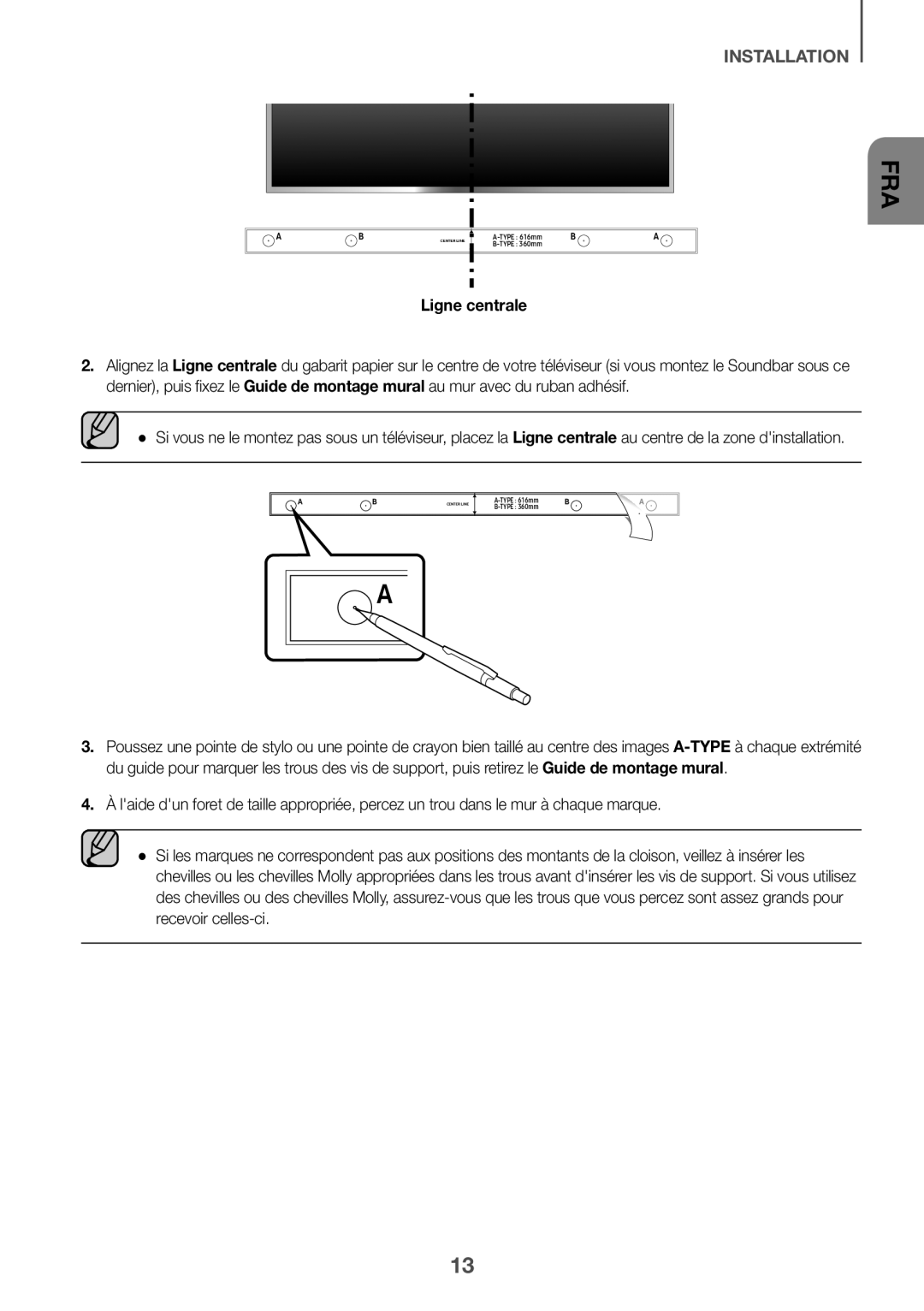 Guide de montage mural Standard HW-K550