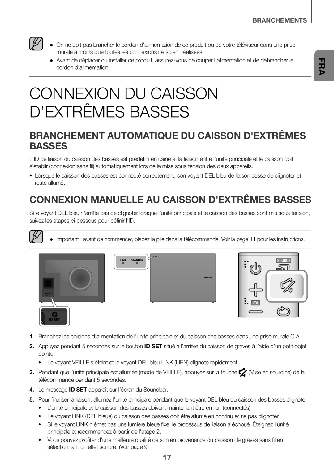 Connexion manuelle au caisson d’extrêmes basses Standard HW-K550